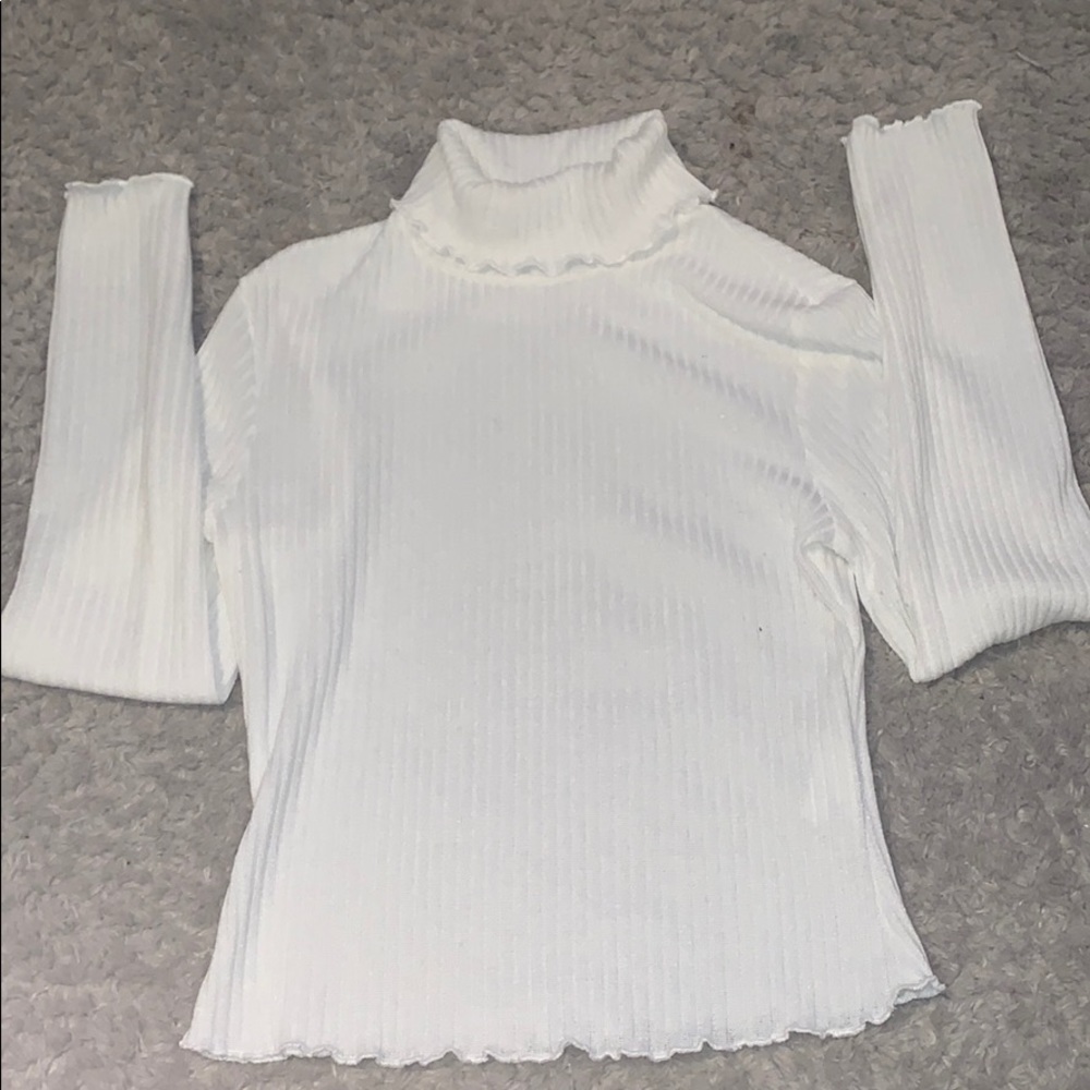Plain white turtle neck
